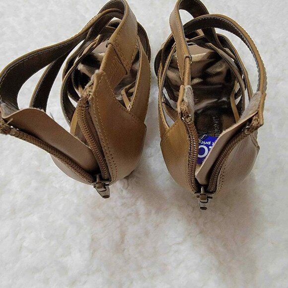 Worthington Womens heels size 8M rear zipper strappy 4 inch‎ man made materials - Picture 7 of 9
